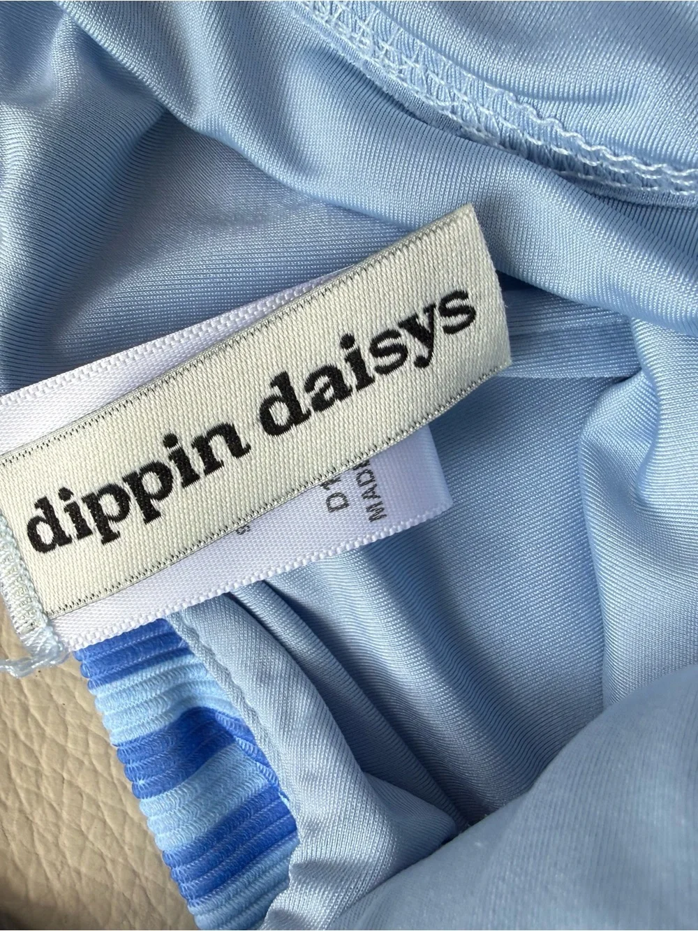 Dippin’ Daisys Margo Belted One-Piece Swimsuit Blue Stripe | Size XS